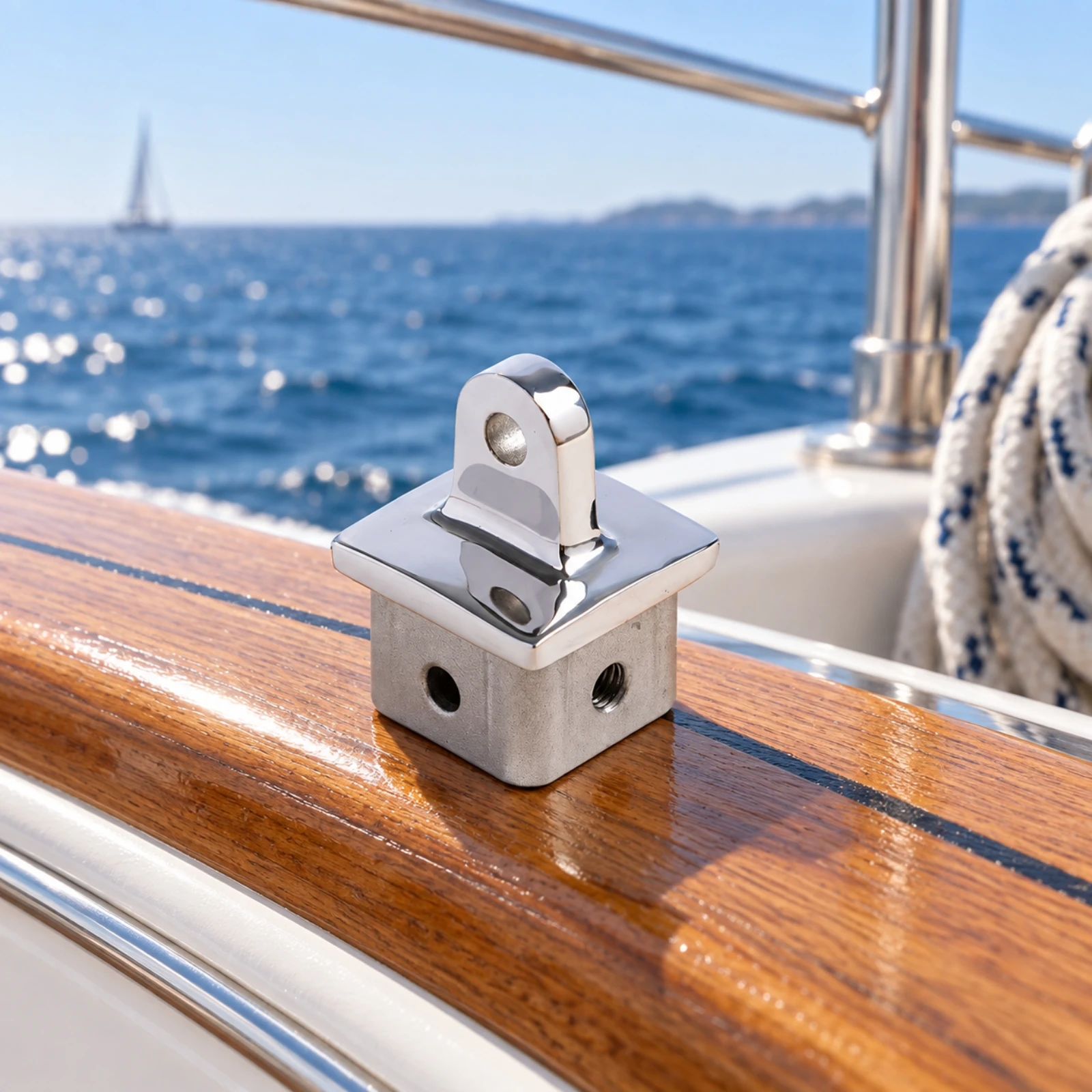 Marine Mounting Fitting Slim-Profile 316 Stainless Steel Marine Fitting Bimini Top Deck Hinge Compact Easy to Install