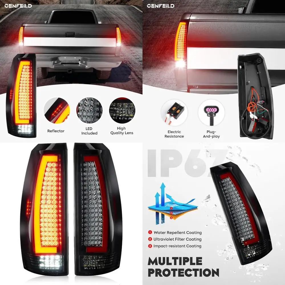 

Пара светодиодных задних фонарей Chevy Avalanche 2007-2013, хромированный корпус с дымчатыми линзами, задний стоп-сигнал в сборе