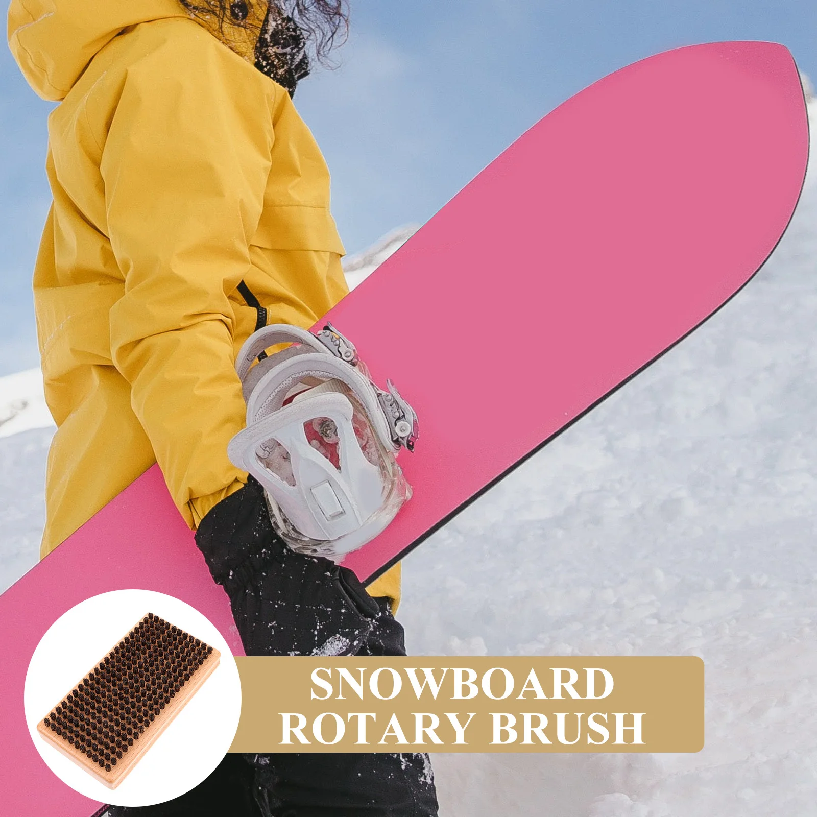 

Snowboard Wax Removing Brush Wooden Handle Practical Durable Skiing Board Cleaner Lightweight Skateboard Wax Brush