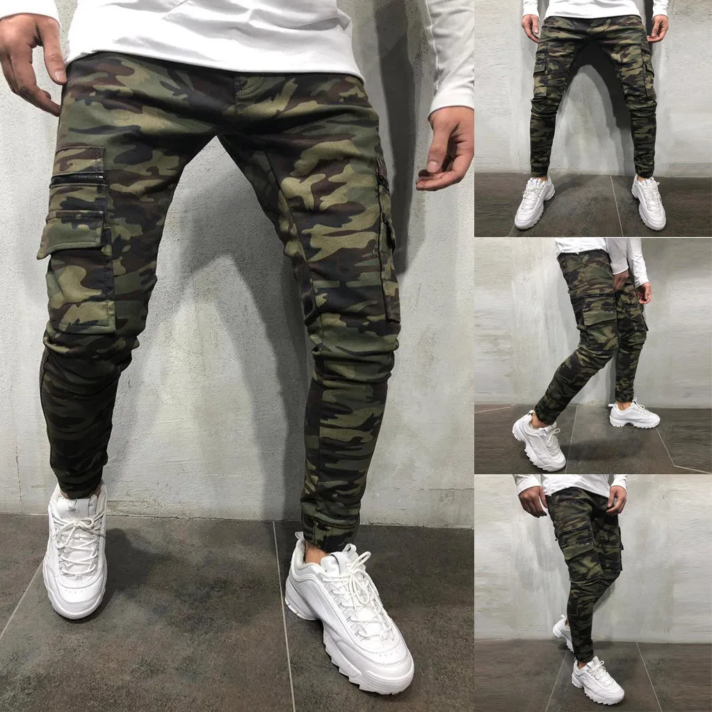 Pant Pant Men's Pocket Casual Loose Cargo Fashion Sport Jeans Jogging Men's pants Denim Pants for Men