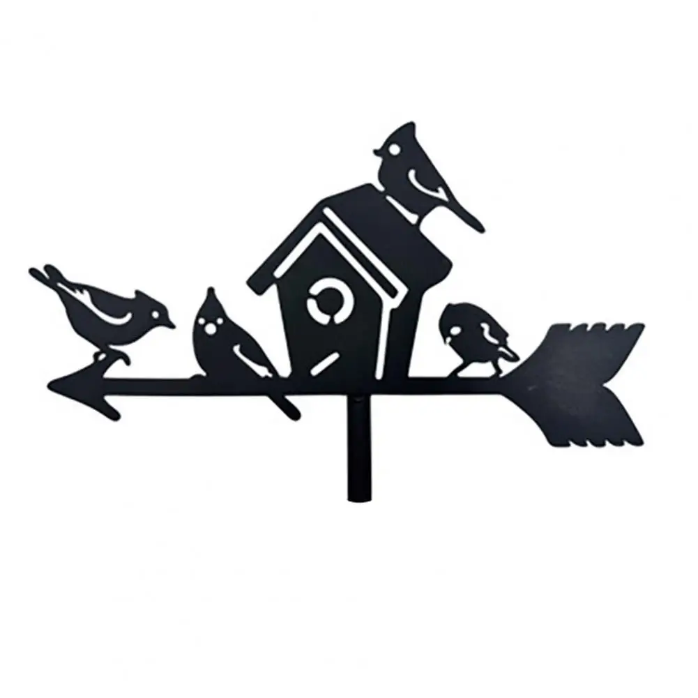 Easy Install Wind Vane Rustic Iron Birdhouse Wind Vane with Ground Stake Outdoor Garden Weather Vane for Lawn Courtyard