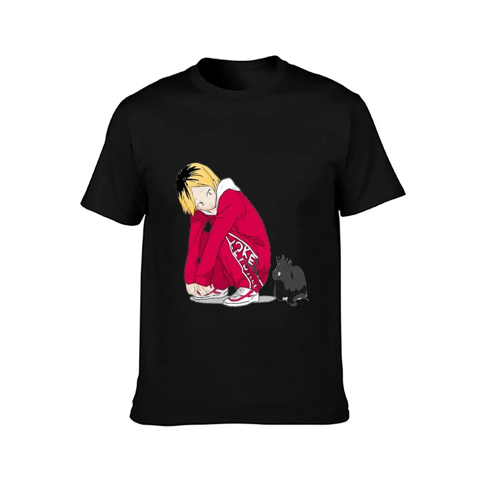 kozume kenma v2 T-Shirt, Summer Casual Cotton Tee, Oversized Streetwear Tops, Vintage Graphic Print, Loose Fit Short Sleeve