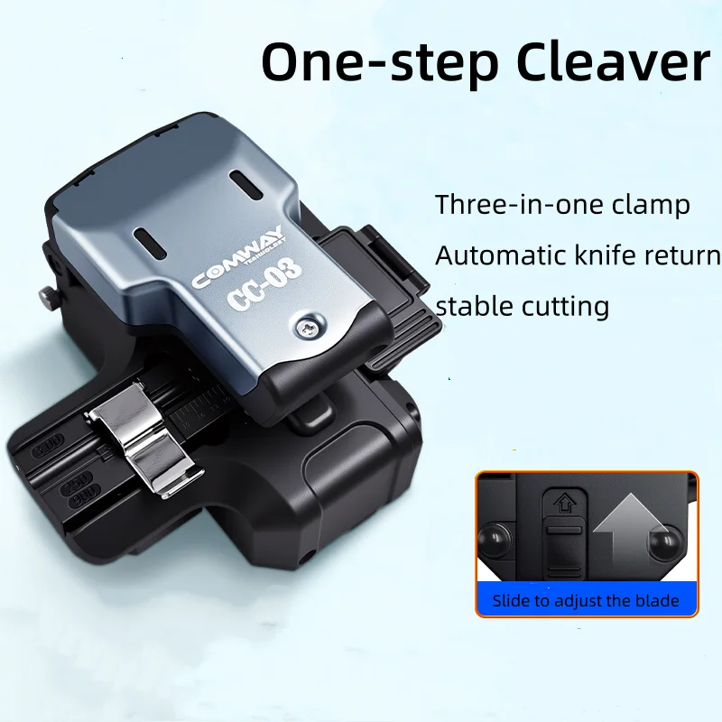 Fiber Cleaver Original COMWAY CC03 Hot melt One-step Automatic High Precision Fiber Cutter Fiber Splicer Tools