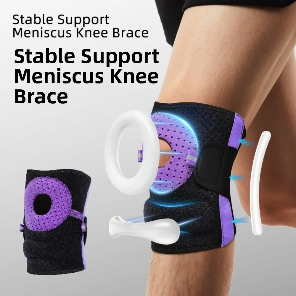 

Anti-slip Sports Knee Pad Silicone Adjustable Knee Brace Breathable Spring Support Patellar Tendon Support Cycling