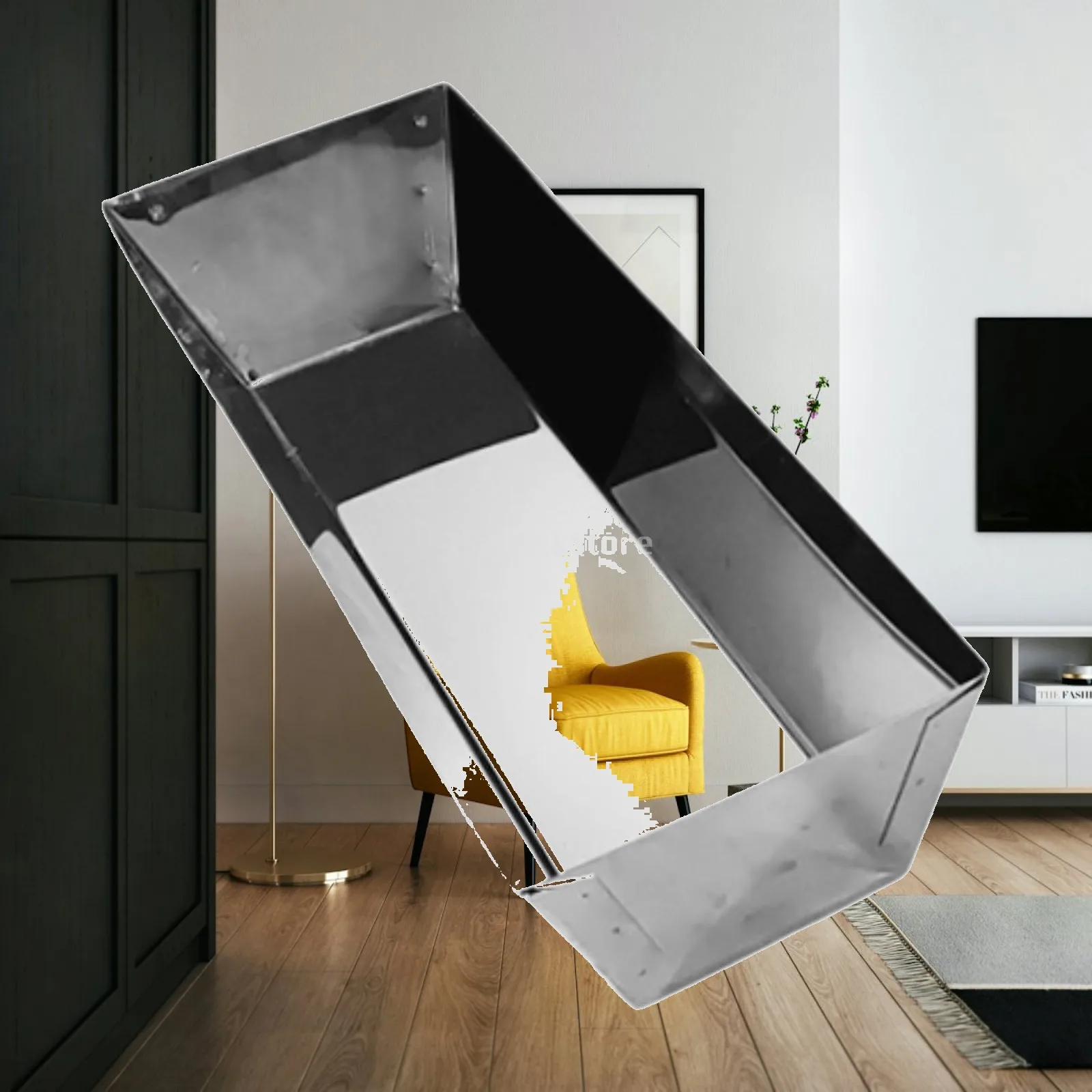 Stainless Steel Mud Pan for Drywall Taping Plastering Tool Tray with Sheared Edges Flat Bottom Bucket for Masonry Work Easy