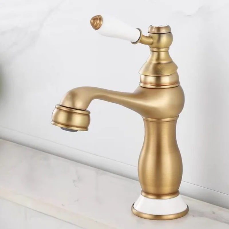 

Antique Bathroom Faucet Brass Gold Basin Faucet Hot & Cold Chrome Sink Faucet Brass Black Lavotory Faucet Black Water Faucet