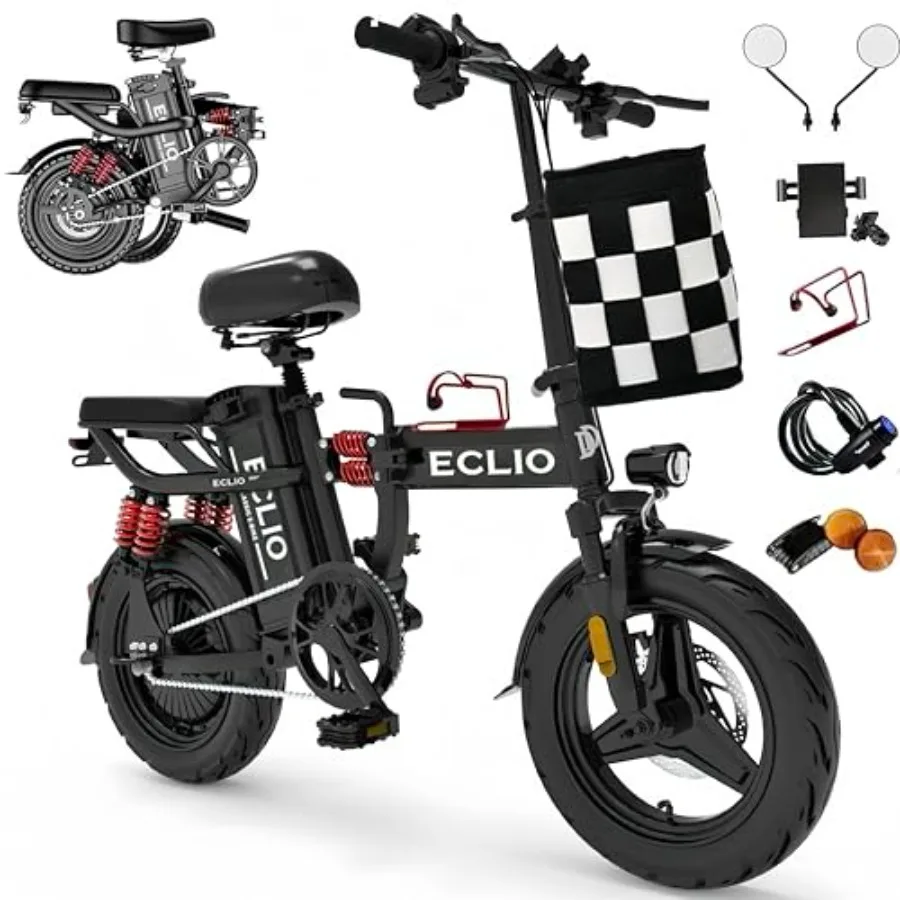

Folding Electric Bike for Urban Commuting Aluminum Alloy Frame Matte Black 800W Motor with 25MPH Top Speed and 55-Mile Range