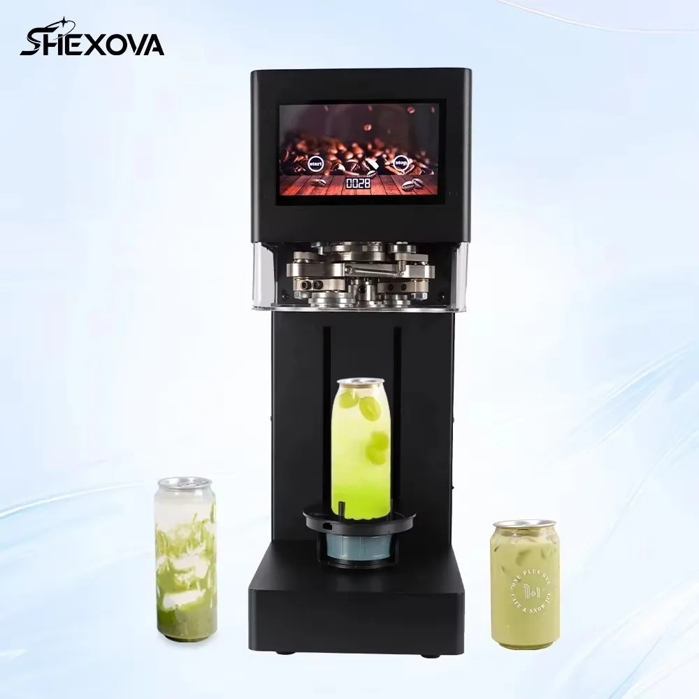 Automatic Stainless Steel Can Seamer Machine Non Rotating Tin Can Sealing Tool for Cold Brew Coffee Soda Beer Kitchen