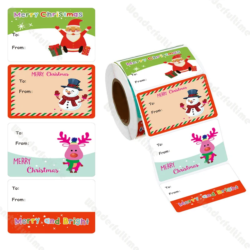 Reindeer Christmas Name Labels Personalized Stickers Gift Wrap Tags Christmas Present Labels Santa Sticker Kids Gift Labels