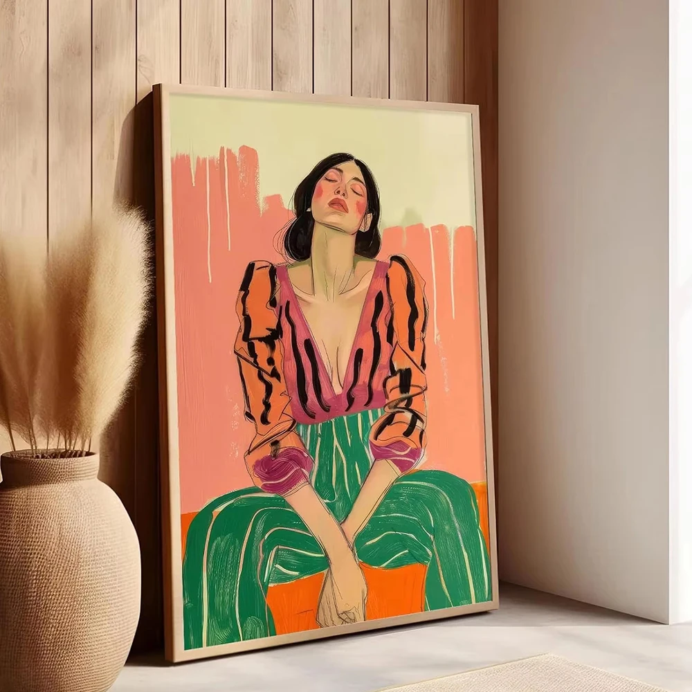 Abstract Wall Art Retro Female Dark Academy Pictures Gothic Posters Portrait Paintings Victorian Women Canvas Home Decorations