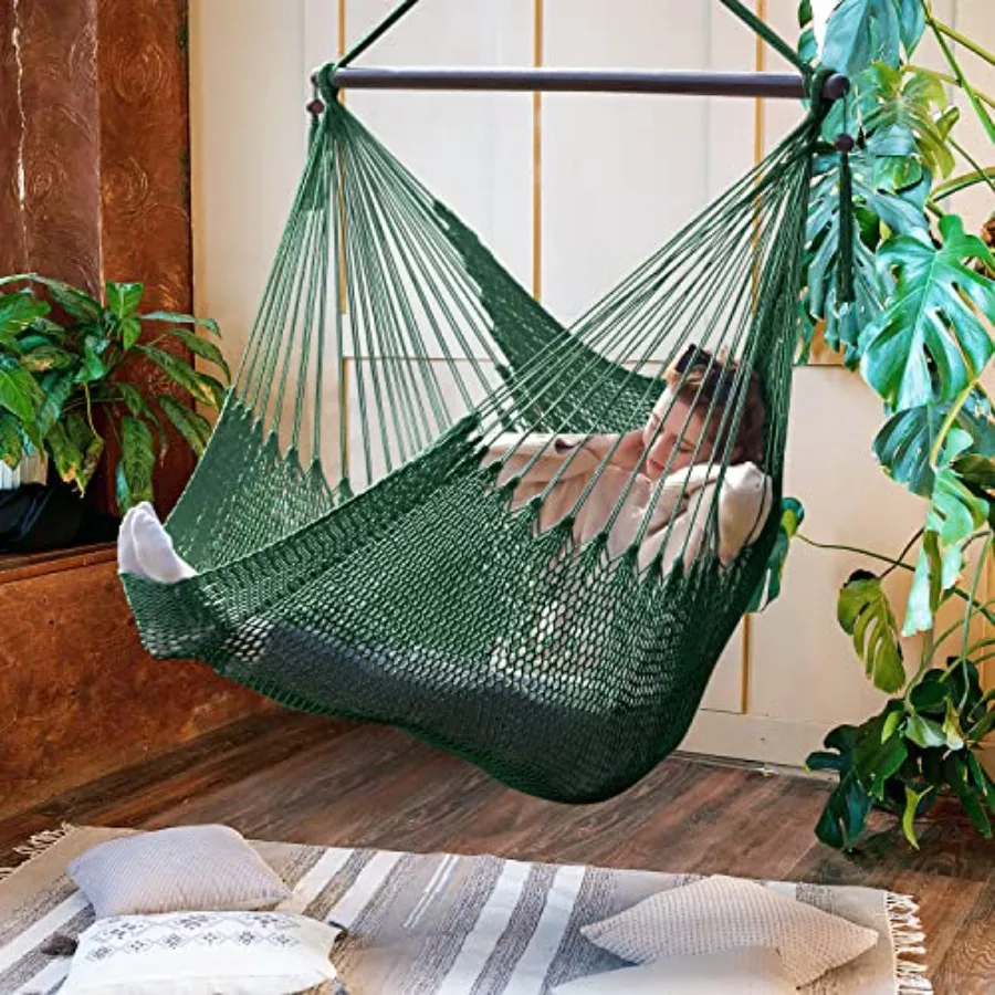 

Bathonly Large Hammock Chair with Spreader Bar Caribbean Hammock Swing Chair XL Hammock Chair Outdoor Indoor 330 LBS Weight Cap
