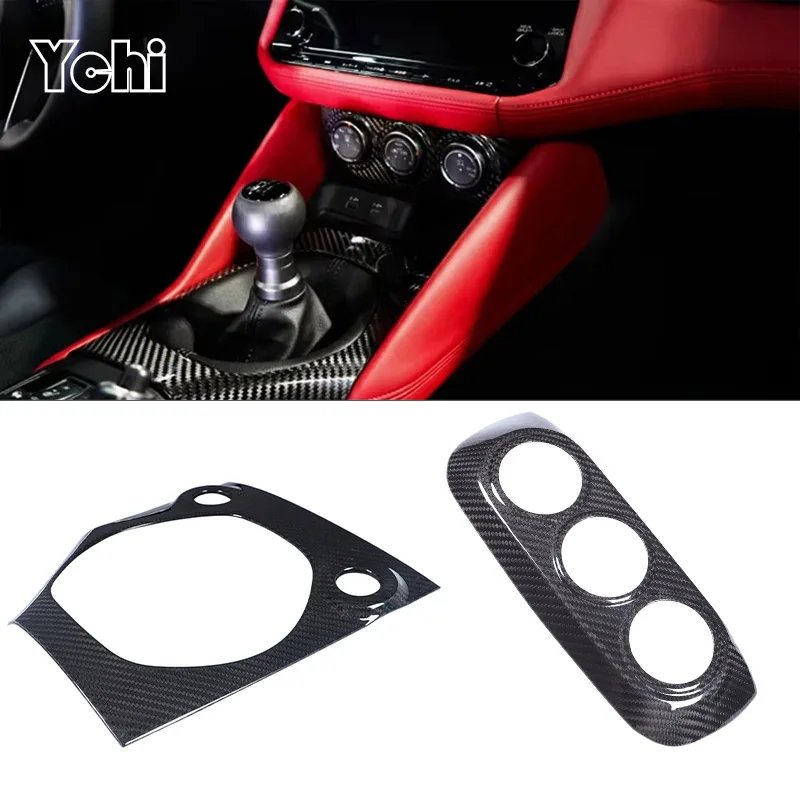 

Для Nissan Z RZ34 400Z Fairlady Z 2023-2026 настоящее углеродное волокно, климат-контроли переменного тока, панель переключателя вентиляционного отверстия, крышка панели переключения передач