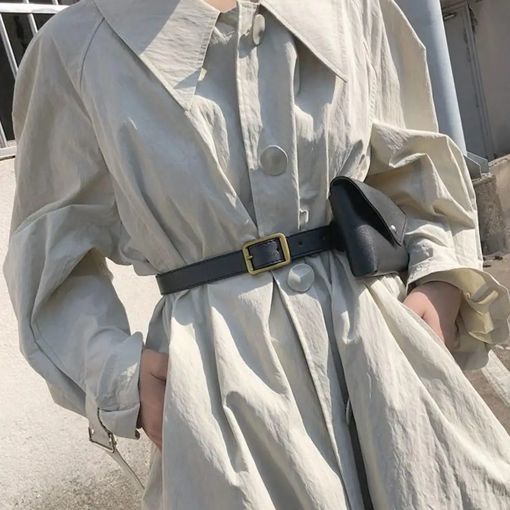 Neue Frauen Taille Taschen PU Leder Fanny Pack Brust Tasche frauen Gürtel Mode Pin Schnalle Dünnen Gürtel Tasche – Detail 4