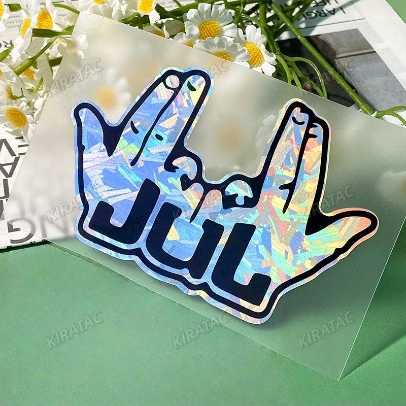 AliExpress 2PC 2025 New Funny JUL Finger Motorcycle Stickers Waterproof for Motorbike Bike Helmet DIY Scooter Fuel Tank Fairing Vinyl Decal