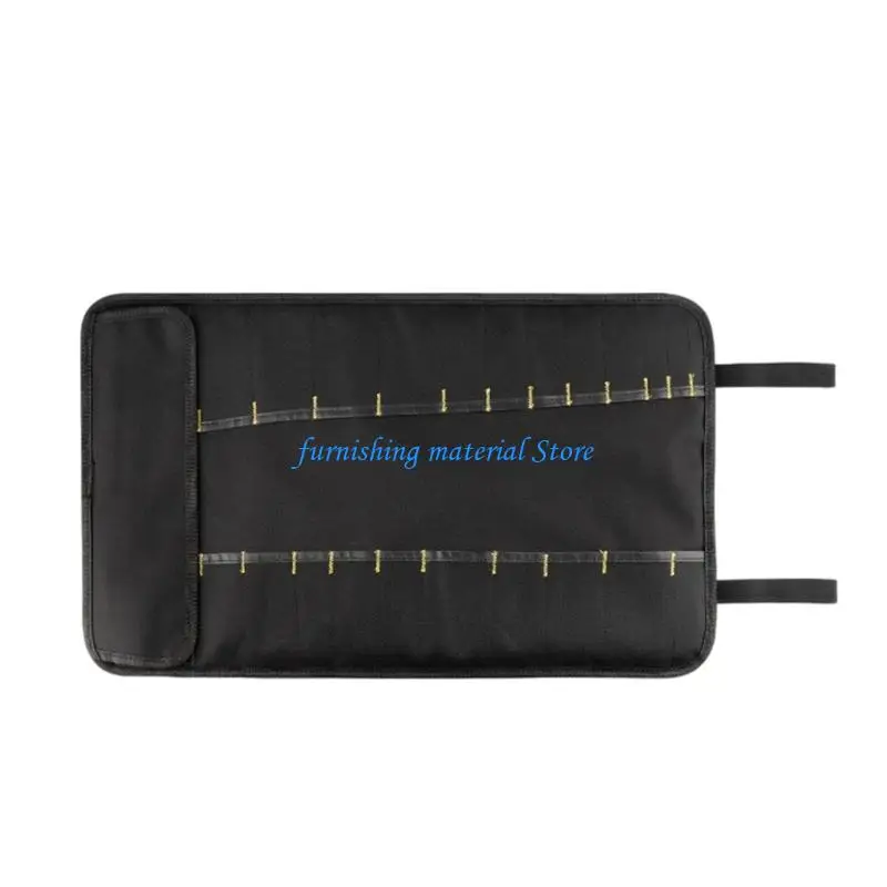 Y5GD Compact Roll Up Tool Bag 15.2cm Rolled Expands to 58.4x35.5cm Feature Double Layer Pockets for Tool Management
