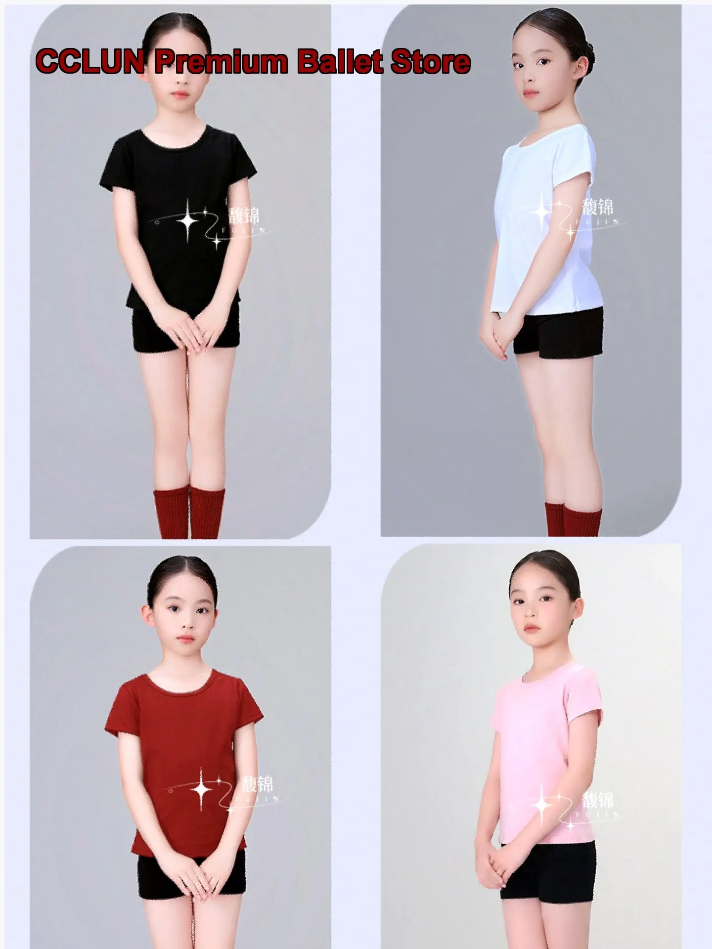 Dance Children's Summer Short-Sleeved Practice Gymnastics Body Suit Chinese Jump Top Performance Short Sleeves Kids