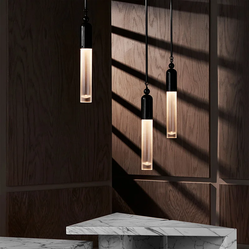 American Luxury Electroplated Frosted Glass Pendant Lamp Nickel Black Copper Finish Ceilings Lustre for Hotel Restaurant