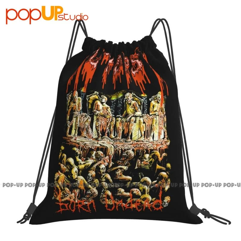 Autopsy Bolt Thrower Entombed Blood Incantation Dismember Coffins Death Drawstring Bags Gym Bag Travel Large Capacity