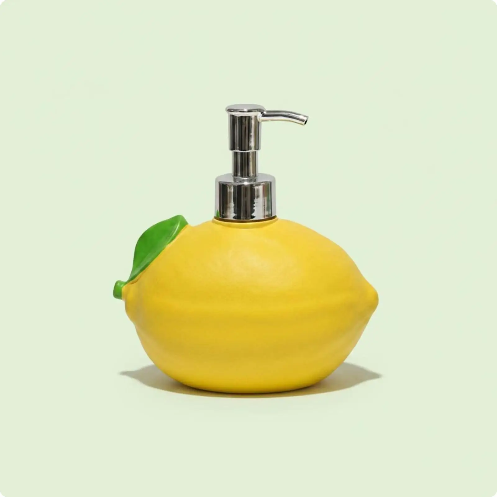 Lemon Liquid Dispenser Organic Resin Soap Pump Compact Bathroom Lotion Holder for Sink or Countertop