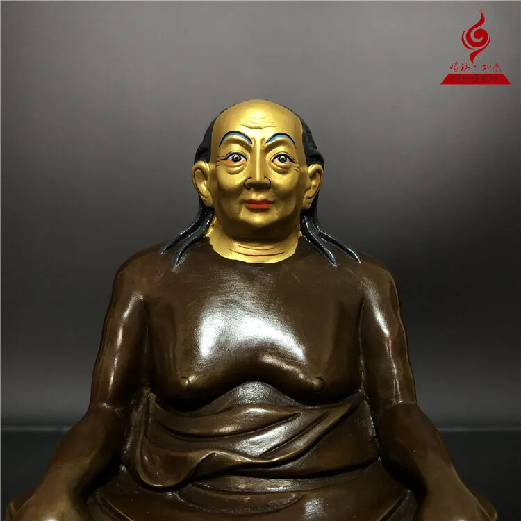 6''in Tibet Dilgo Khyentse Rinpoche Copper Statue 15cm Tall Decor Collect
