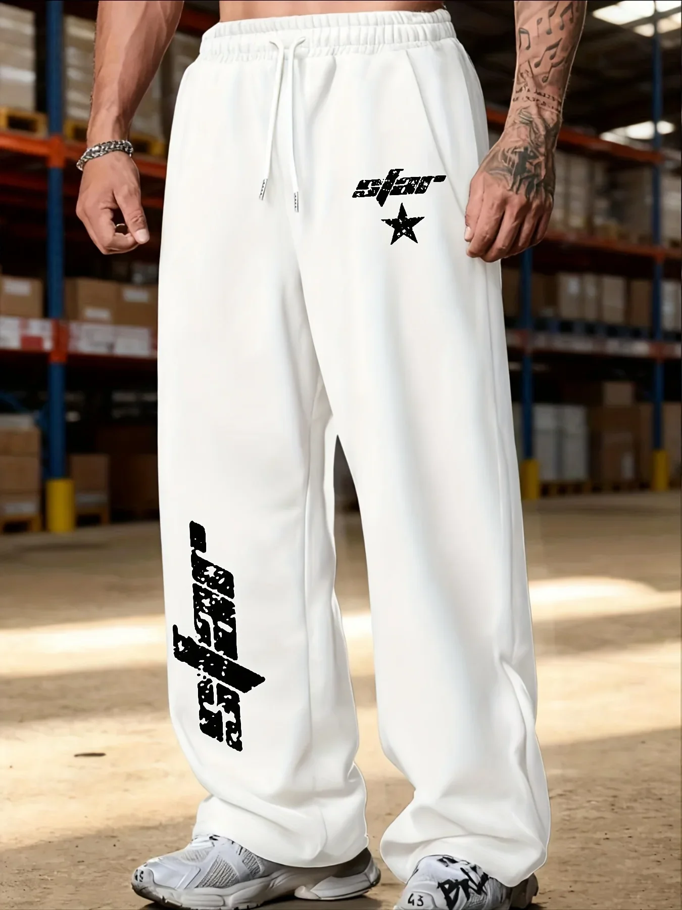 Pantalones Deportivos Versátiles para Hombre, Color Sólido, Sanitarios, de Invierno 2026, con Cintura Ajustable con Cordón, Pierna Recta y Ancha, Corte Holgado, con Bolsillos