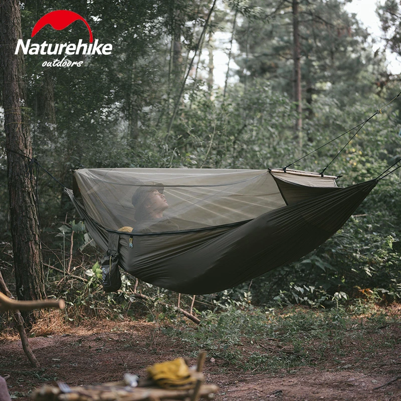 Naturehike Outdoor Camping High-density Anti-mosquito Double-layer Hammock Home Leisure Swing Hammock Anti-rollover Single Swing