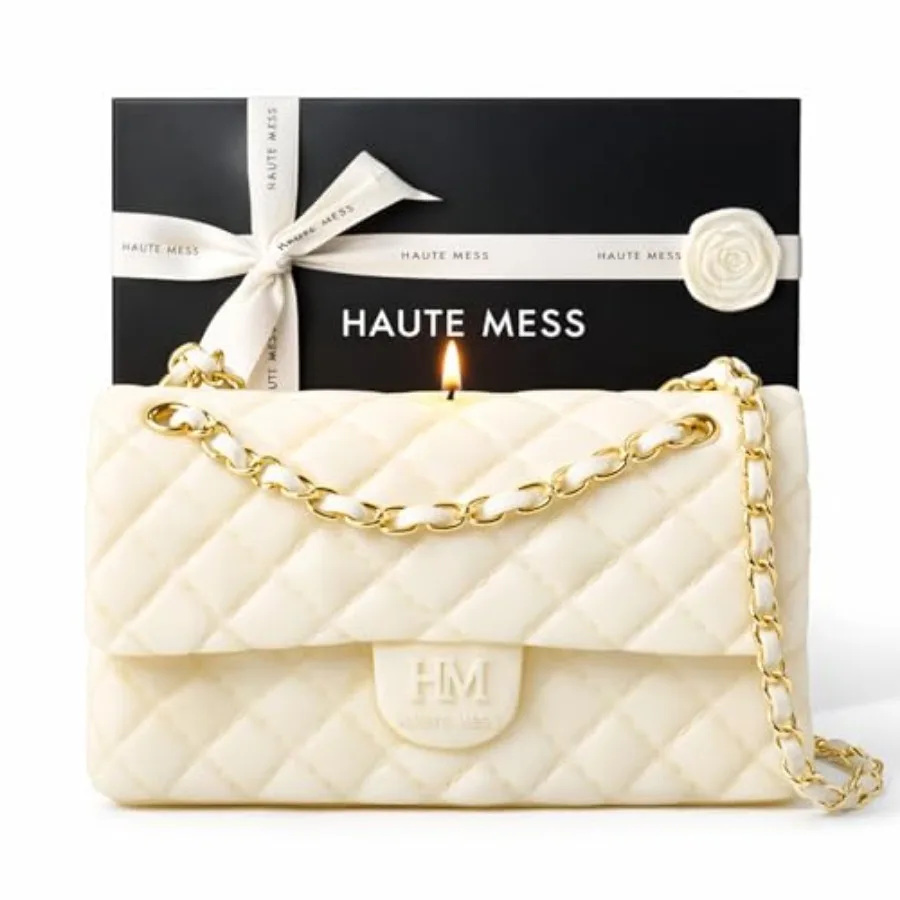 

Handbag Candle in GiftBox - Haute Mess - Designer Gifts for Women - High End Luxury Candles for Women - Gift for Girlfriend - L