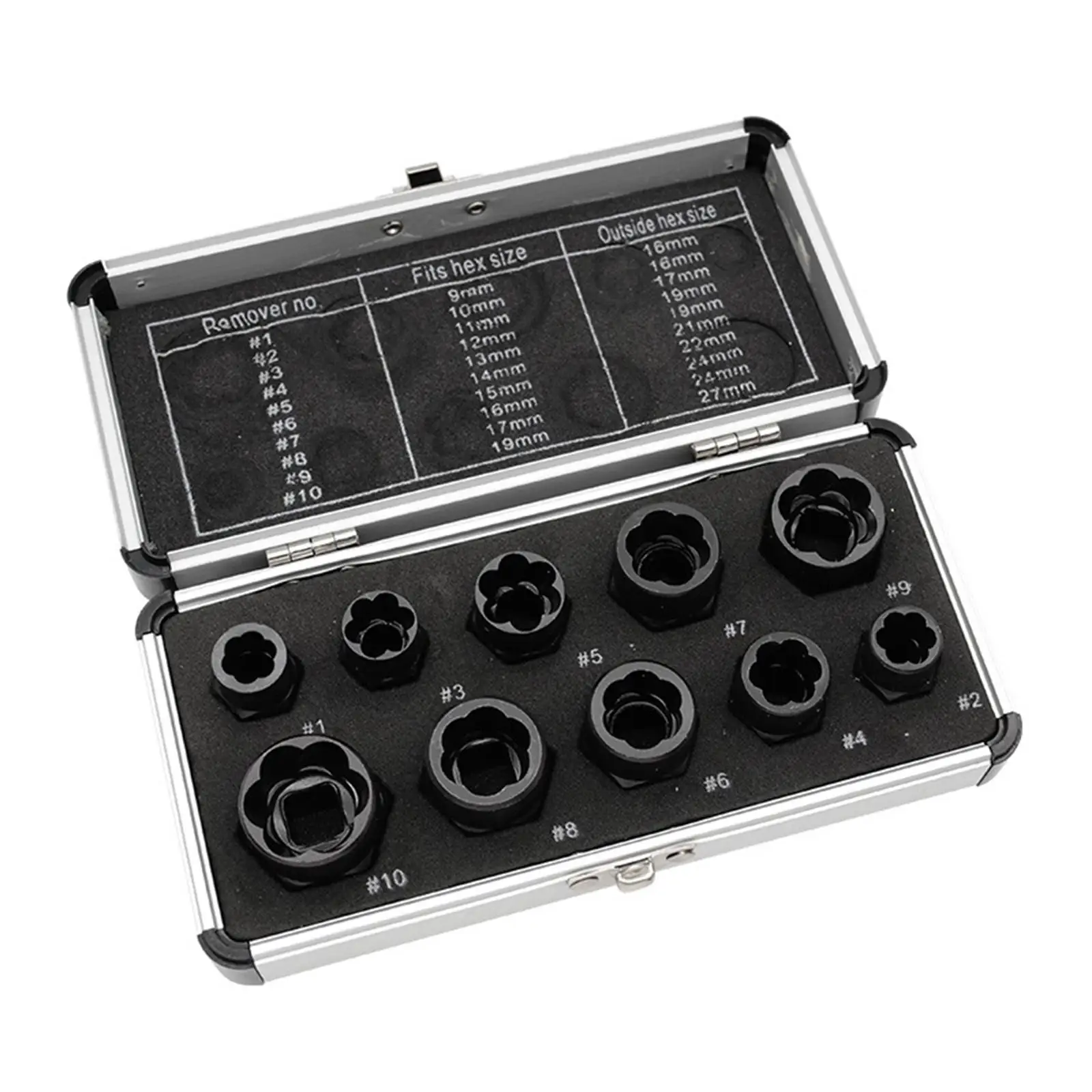 

10Pcs Bolt Nut Extractor Set Sturdy Nut Remover Tool for Nuts Rusted Screws