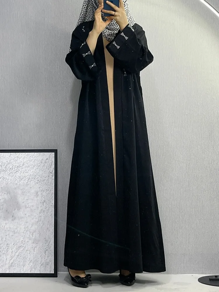 One Piece Ramadan Eid Mubarak Open Abaya Kimono Dubai Turkey Islam Kaftan Muslim Dress Clothes Abayas For Women Robe Caftan