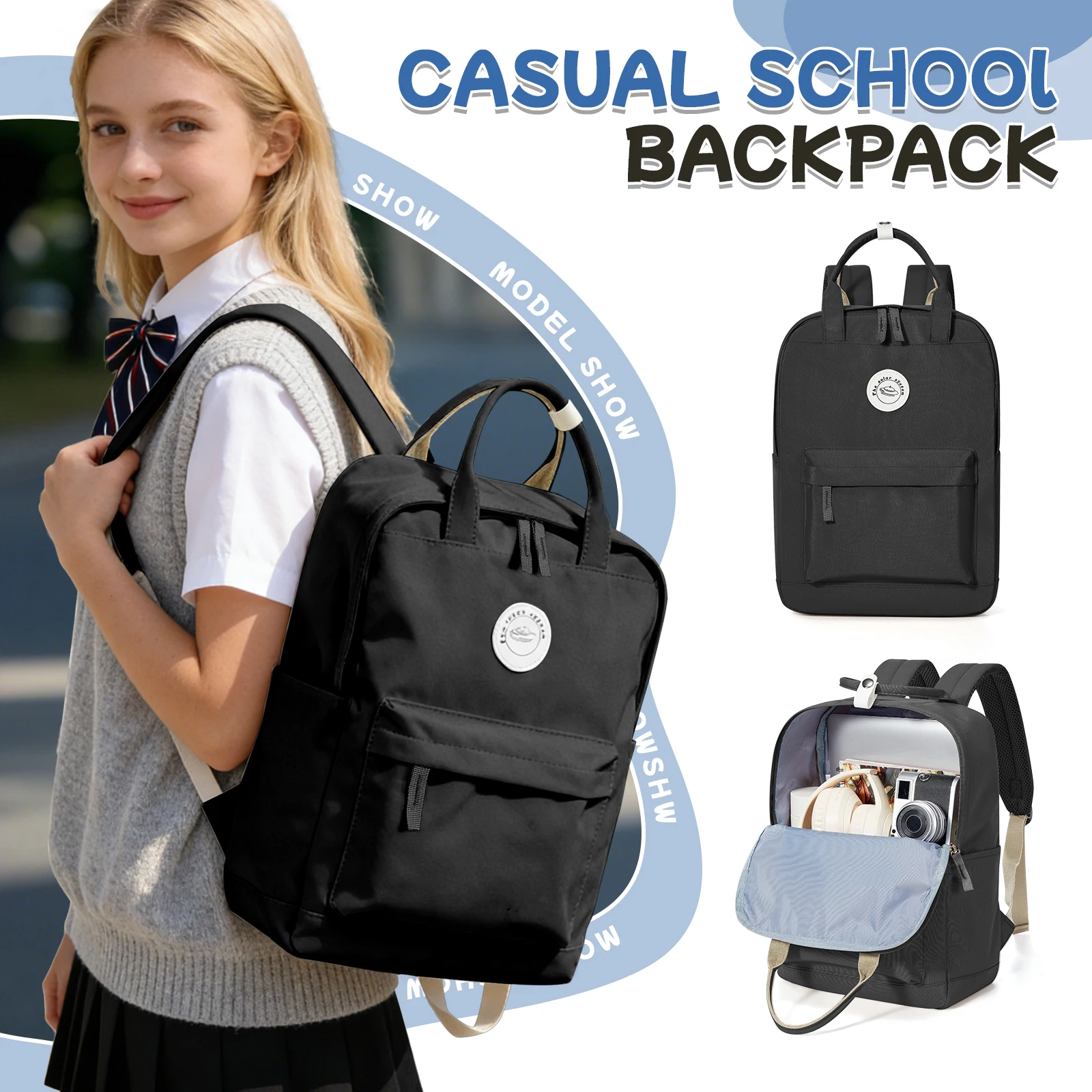 School Backpack for Boys Girls Cute Casual School Backpacks for Teenagers, Schoolbag Shoulder Bag for Travel, College Women Bag