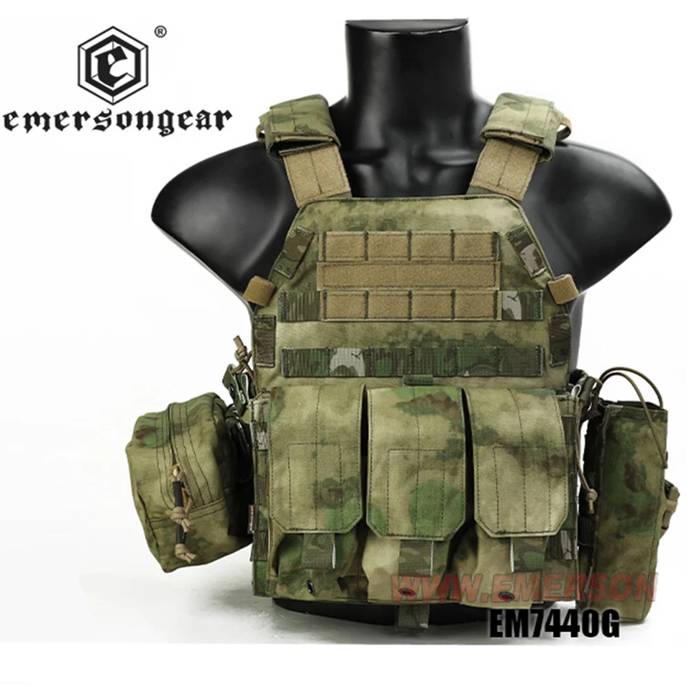 Emerson LBT 6094A Style Plate Carrier W/ 3 Pouch Tactical Vest Protective Gear Airsoft Hunting