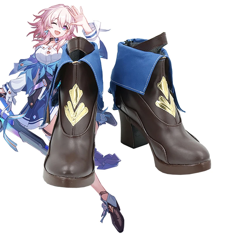 Zapatos de Cosplay del 7 de marzo, botas de juego Honkai Star Rail, zapatos marrones de Cosplay, utilería para niña bonita, fiesta de Carnaval de Halloween, hechos a medida