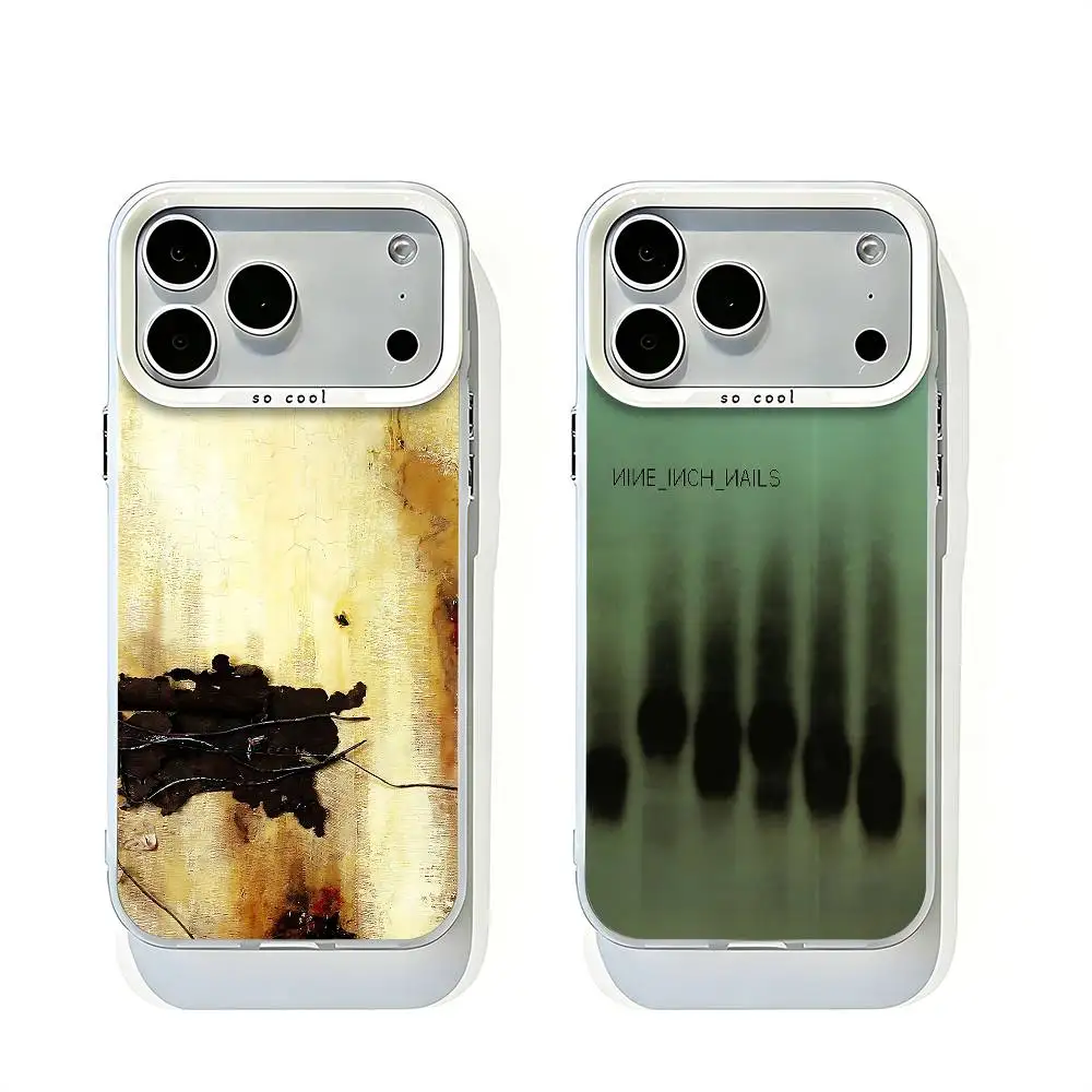 

N-Nine Inch N-Nails The Fragile White Matte So Cool Lens Bumper Printed Cover For iPhone 16 15 17 14 11 12 13 Pro Max