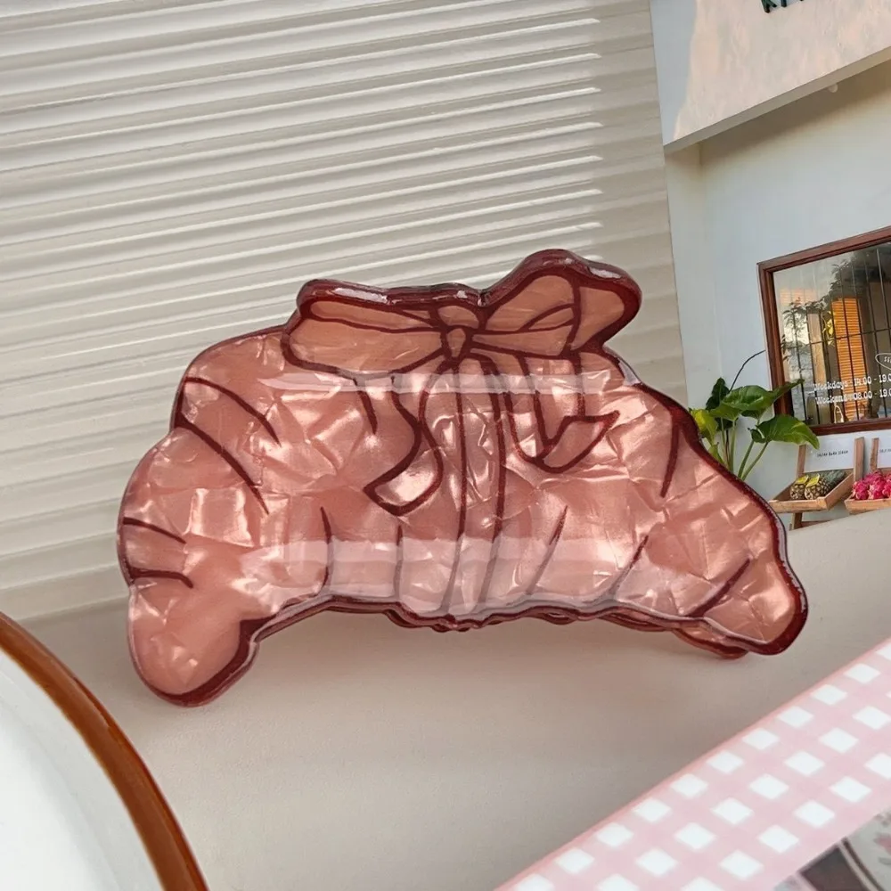 

Headdress Cute Croissant Shark Clip Sweet Coffee Cup Creative Crab Clip Pvc Colorful Delicious Food Claw Clip Girls