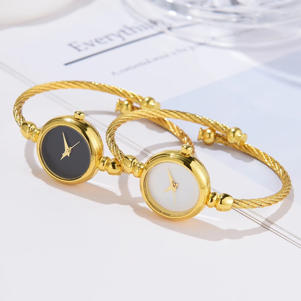 Couple Style Gold Sliver Bracelet Minimalist Wristwatch Fashion Steel Strap Women's Quartz Watch Brand Casual Women's Watcht Set