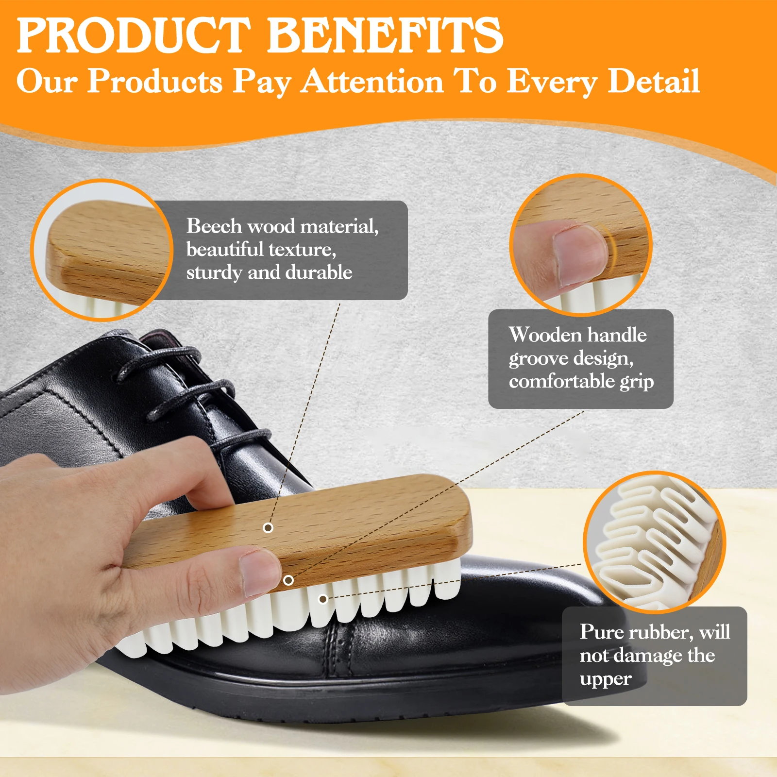 Leather Brush For Suede Boots Bags Scrubber Cleaner White Rubber Crepe Shoe Brush Household Necessary