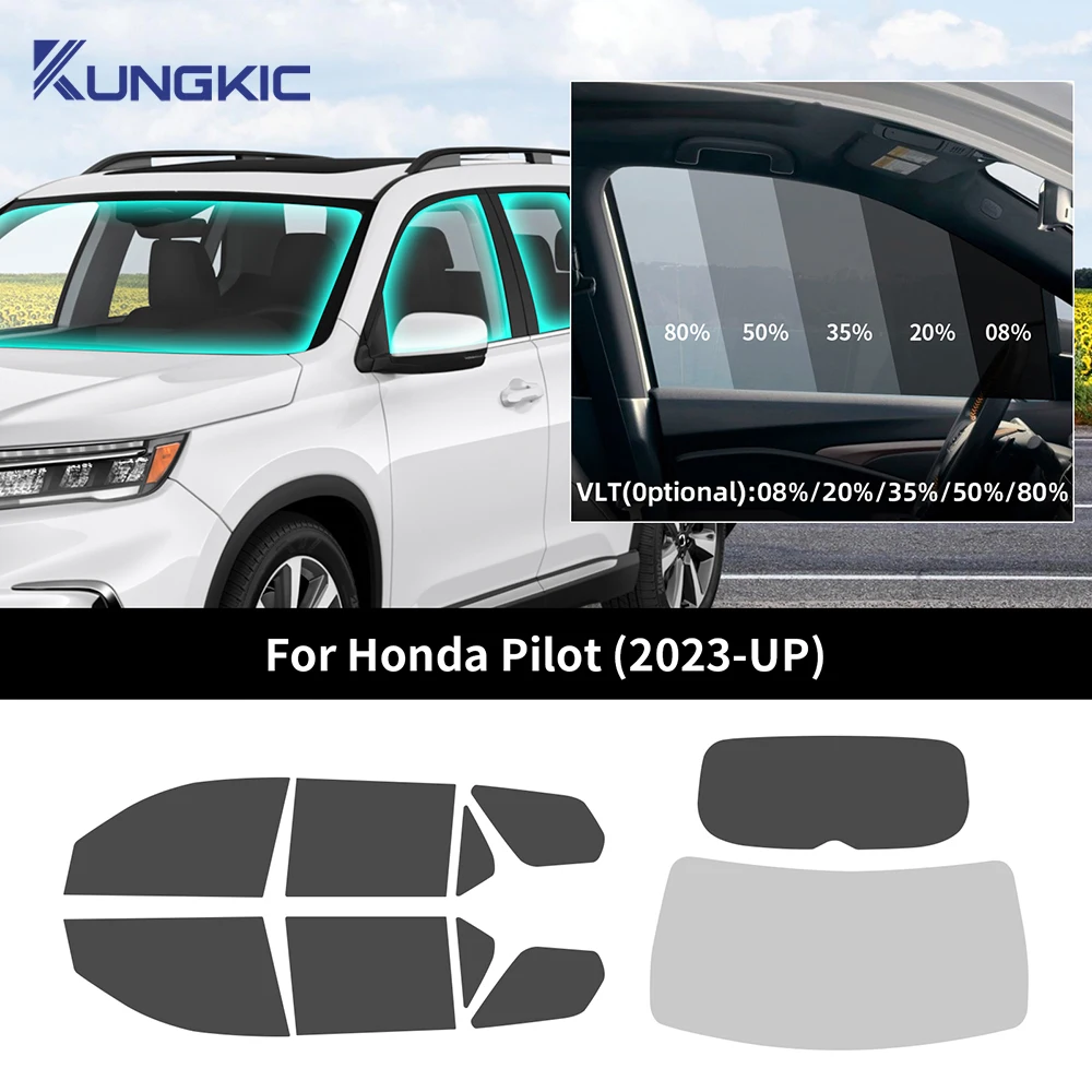 

Для Honda Pilot 2024 2024 2025, предварительно вырезанная, простая установка, комплект тонированной пленки для окон автомобиля, тонированная пленка на солнечной энергии, защита от тепла и ультрафиолета
