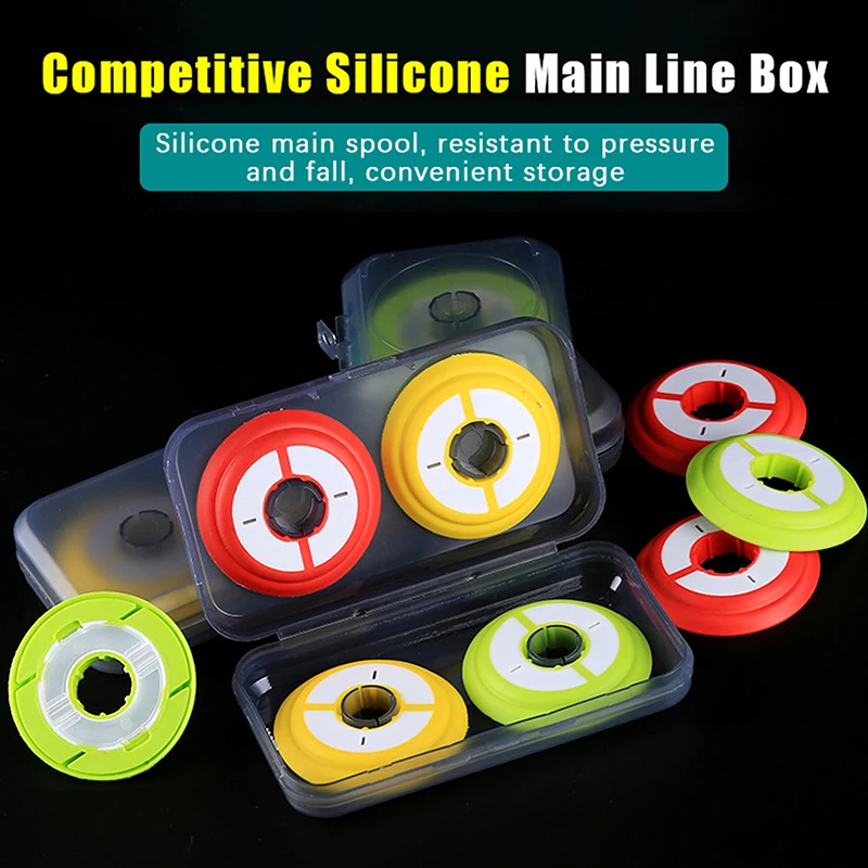 2-6 Spindle Silicone Main Spool W/Box Fishing Main Line Box Winding Board Not Hurting The Line Closed Fishing Main Coil Winding