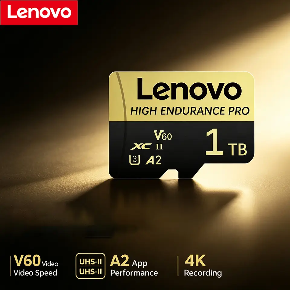 بطاقة Lenovo 1 تيرابايت Micro SD عالية السرعة بطاقة ذاكرة 128 جيجابايت تدعم 4K V60 بطاقة TF فلاش SD لهاتف كاميرا GoPro Action