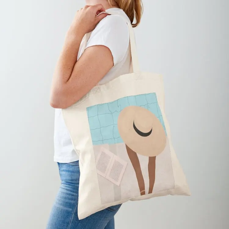 

Girl by the pool - Book - Summer - Chilling Tote Bag Shopper handbag custom tote bag Reusable bags Lady bag