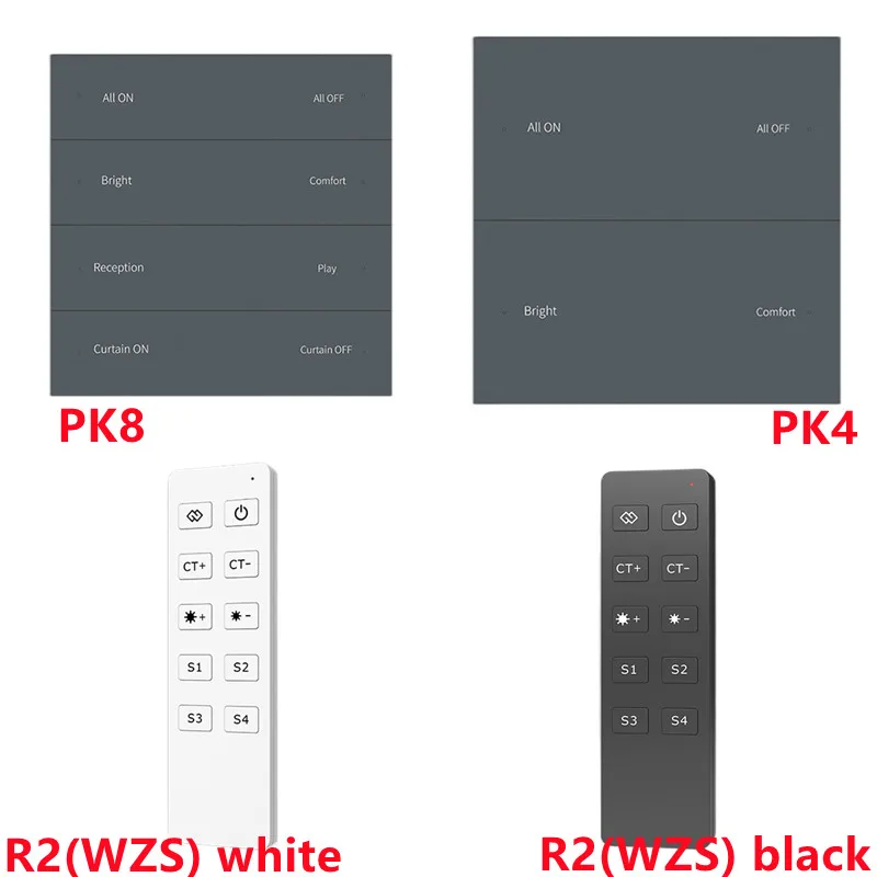 Zigbee Scene Panel & Handy Tuya APP Remote 10 Key CCT Zigbee Remote Control R2(WZS) 4 8 Scenes Button Panel Remote 100-240VAC