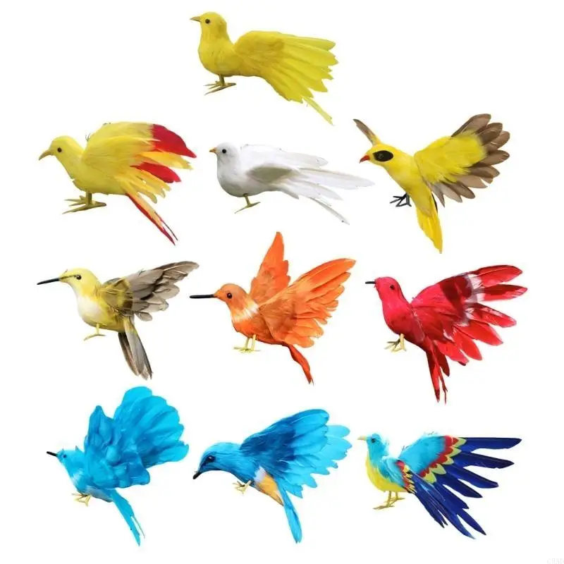 Artificial Feathered Bird Props Figurine for Theme Parties Festival Celebration C5AD