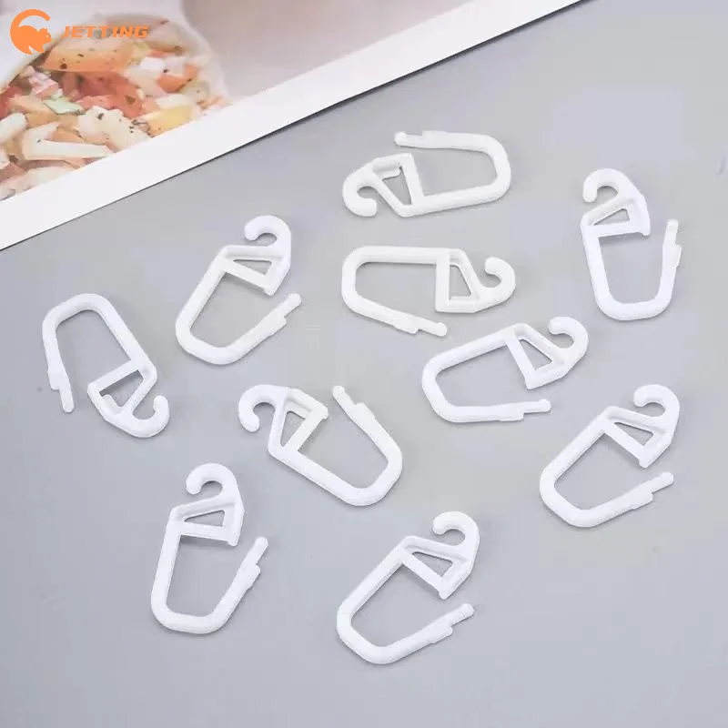 (New) 10Pcs White Plastic Curtain Track Hooks Strong Build Smooth Gliding For Home Curtains