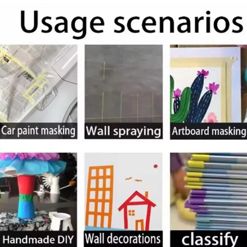 شريط لاصق قشر نظيف للرسامين الأزرق بطول 20 مترًا، لوحة يدوية، ورق رسام ديكور حرفي للأغراض العامة