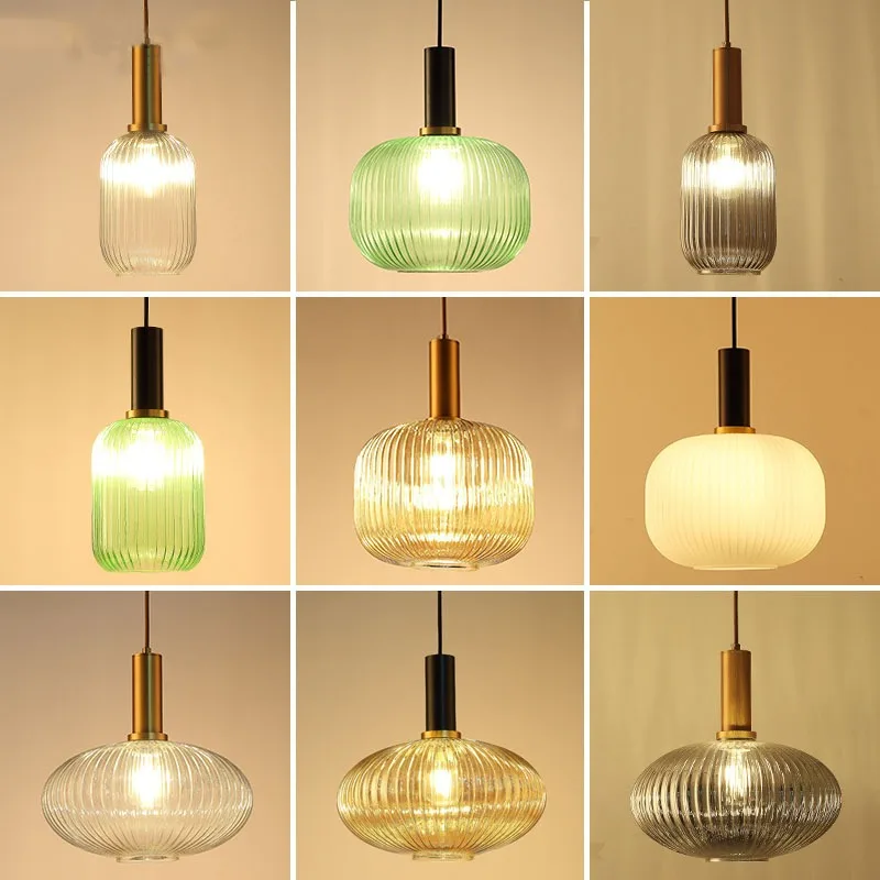 

Nordic Restaurant Pendant Lights Glass Pendant Light for Living Dinning Room Lamp Simple Bedside Lustre LED E27 Pendant Lighting