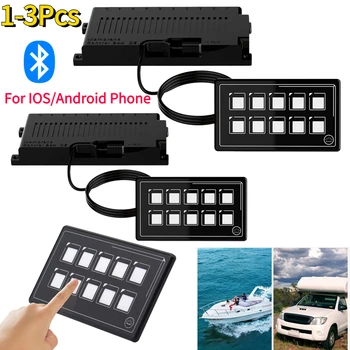 1-3pcs 10 Gang APP/Bluetooth RV Switch Panel Waterproof LED Touch Switch Panel for IOS/Android RV Boat Marine Camper Accessories