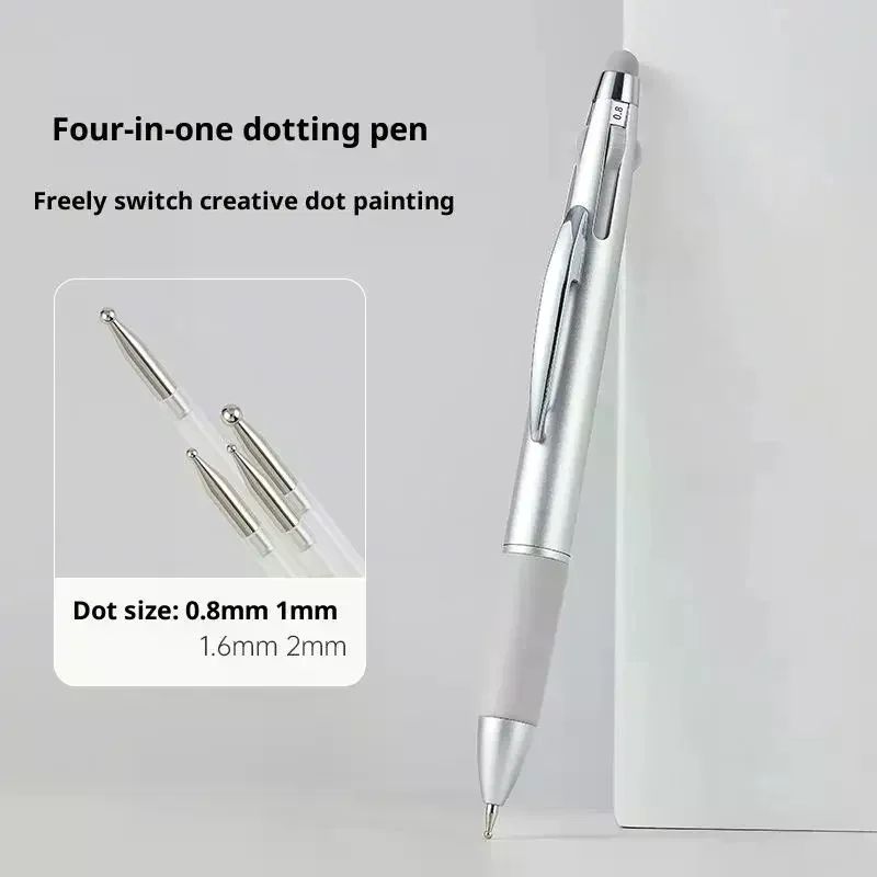 4in1 Nail Dotting Pen Nail Art Dotting Tools In Ballpoint Pen Design Nail Art Tip Dot Paint Manicure Kit