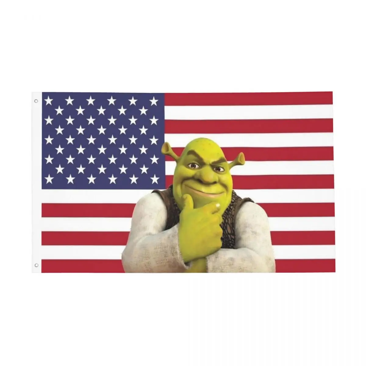 Shreks Funny Meme Flag Fade Proof Outdoor Banner 2 Grommets Hanging Decoration 3x5 FT