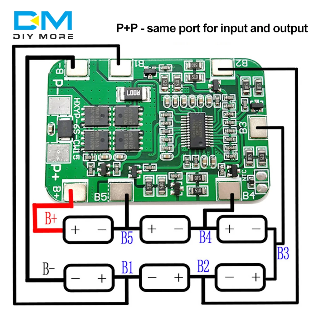 Diymore-BMS Lithium Battery Board com Balanceamento, Muscle Battery Pack Uso, Pistola de Massagem, 25V Chave De Fenda, 24V, 6S, 25.2V, 20A