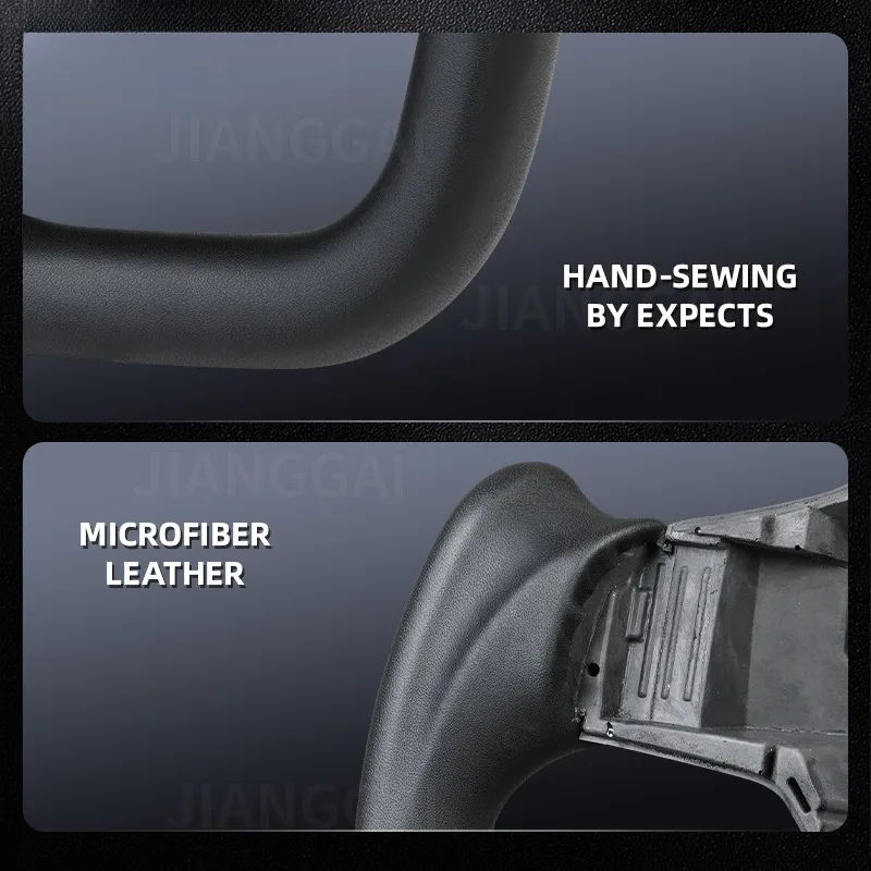Full Leather Yoke Steering Wheel With Heating Function For Tesla Model 3 2016-2022 Without Carbon Fiber Sides Car Accessories view 4